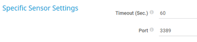 Specific Sensor Settings
